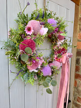 Load image into Gallery viewer, Pink Parchmemt Pomwreath - approx 35cm