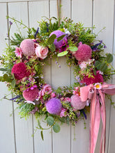Load image into Gallery viewer, Pink Parchmemt Pomwreath - approx 35cm