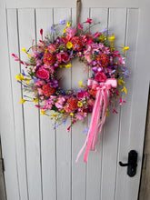 Load image into Gallery viewer, Pink Cottage Garden Pomwreath - approx 35cm