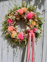 Load image into Gallery viewer, Pink Sherbet Dip Pomwreath - approx 35cm