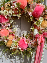 Load image into Gallery viewer, Pink Sherbet Dip Pomwreath - approx 35cm