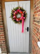 Load image into Gallery viewer, Pink Pumpkin Pomwreath - approx 35cm.