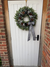 Load image into Gallery viewer, Striped Bow Pomwreath - approx 35cm