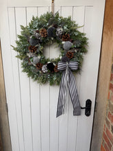 Load image into Gallery viewer, Striped Bow Pomwreath - approx 35cm