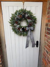Load image into Gallery viewer, Striped Bow Pomwreath - approx 35cm
