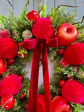 Load image into Gallery viewer, Red & Pink Apple Pomwreath - approx 30cm