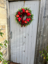 Load image into Gallery viewer, Red & Pink Apple Pomwreath - approx 30cm