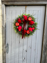 Load image into Gallery viewer, Red & Pink Apple Pomwreath - approx 30cm