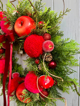 Load image into Gallery viewer, Red & Pink Apple Pomwreath - approx 30cm