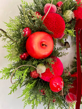 Load image into Gallery viewer, Red & Pink Apple Pomwreath - approx 30cm