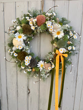 Load image into Gallery viewer, Daisy Moss Green Pomwreath - approx 35cm