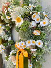 Load image into Gallery viewer, Daisy Moss Green Pomwreath - approx 35cm