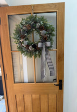 Load image into Gallery viewer, Striped Bow Pomwreath  - approx 35cm
