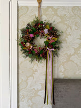 Load image into Gallery viewer, Raspberry Cottage Garden Pomwreath - approx 25cm.
