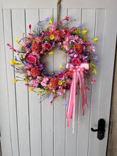 Load image into Gallery viewer, Pink Cottage Garden Pomwreath - approx 35cm
