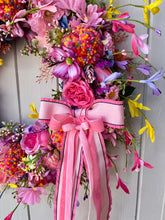 Load image into Gallery viewer, Pink Cottage Garden Pomwreath - approx 35cm
