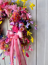Load image into Gallery viewer, Pink Cottage Garden Pomwreath - approx 35cm

