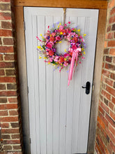Load image into Gallery viewer, Pink Cottage Garden Pomwreath - approx 35cm
