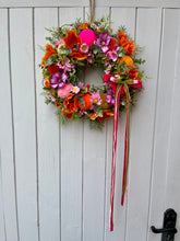 Load image into Gallery viewer, Summer garden Marmalade Pomwreath  - approx 25cm.
