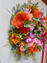 Load image into Gallery viewer, Summer garden Marmalade Pomwreath  - approx 25cm.
