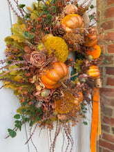 Load image into Gallery viewer, Toffee Crisp Pumpkin Pomwreath - approx 35cm
