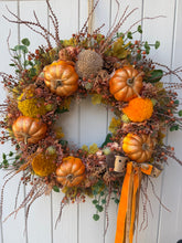 Load image into Gallery viewer, Toffee Crisp Pumpkin Pomwreath - approx 35cm
