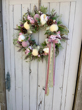 Load image into Gallery viewer, Peppermint Pink Pomwreath - approx 35cm.
