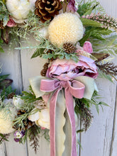 Load image into Gallery viewer, Peppermint Pink Pomwreath - approx 35cm.
