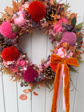 Load image into Gallery viewer, Pink  Marmalade Pumpkin Pomwreath - approx 35cm
