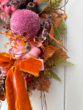 Load image into Gallery viewer, Pink  Marmalade Pumpkin Pomwreath - approx 35cm

