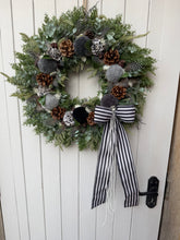 Load image into Gallery viewer, Striped Bow Pomwreath  - approx 35cm
