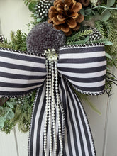 Load image into Gallery viewer, Striped Bow Pomwreath  - approx 35cm
