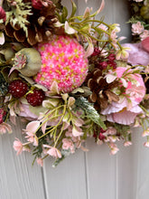 Load image into Gallery viewer, Pinks &amp; Berries Pomwreath - approx 35cm

